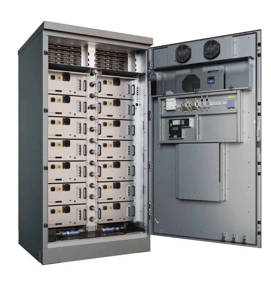 A battery storage cabinet with electrical controls